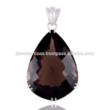 Smoky Quartz 925 Solid Silver Pendant Jewelry